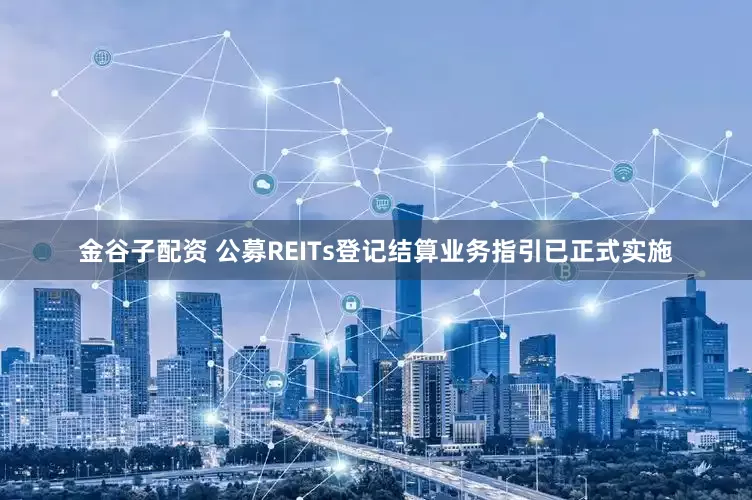 金谷子配资 公募REITs登记结算业务指引已正式实施