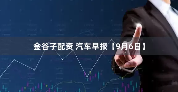 金谷子配资 汽车早报【9月6日】